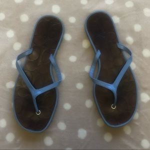 Coach Blue Thong Sandals Size 8